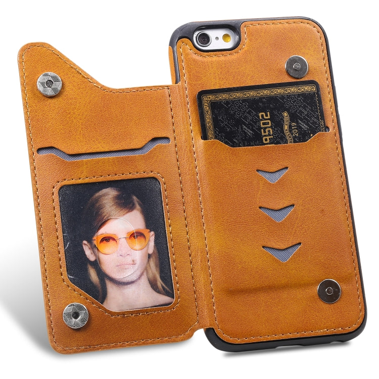 For iPhone 6 Shockproof Calf Texture Protective Case with Holder & Card Slots & Frame