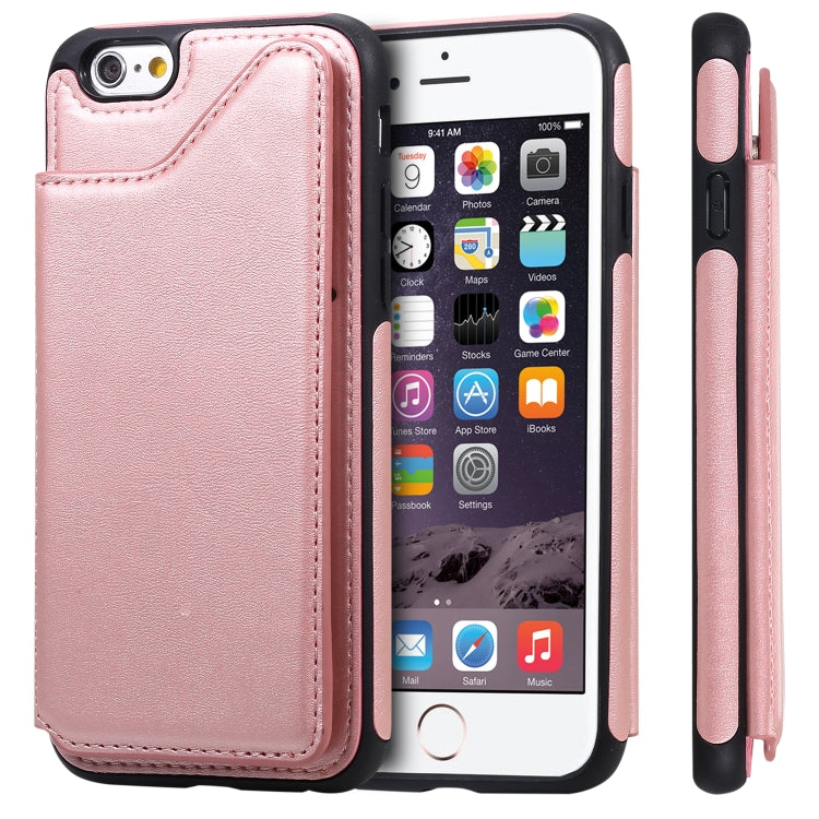 For iPhone 6 Shockproof Calf Texture Protective Case with Holder & Card Slots & Frame
