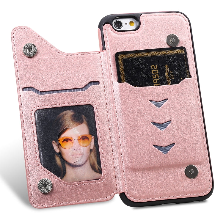 For iPhone 6 Shockproof Calf Texture Protective Case with Holder & Card Slots & Frame