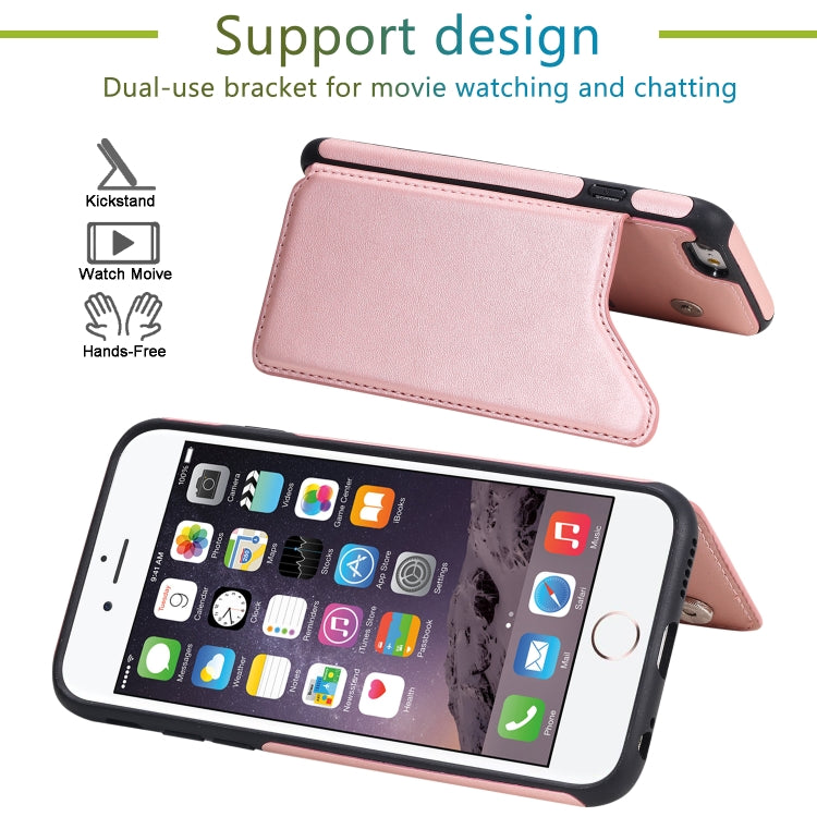 For iPhone 6 Shockproof Calf Texture Protective Case with Holder & Card Slots & Frame