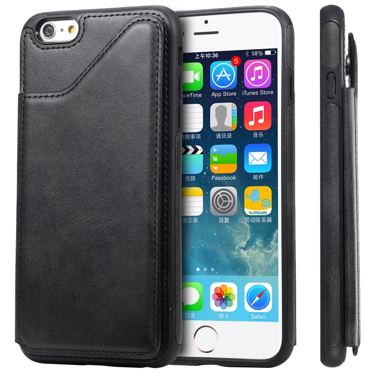 For iPhone 6 Plus Shockproof Calf Texture Protective Case with Holder & Card Slots & Frame