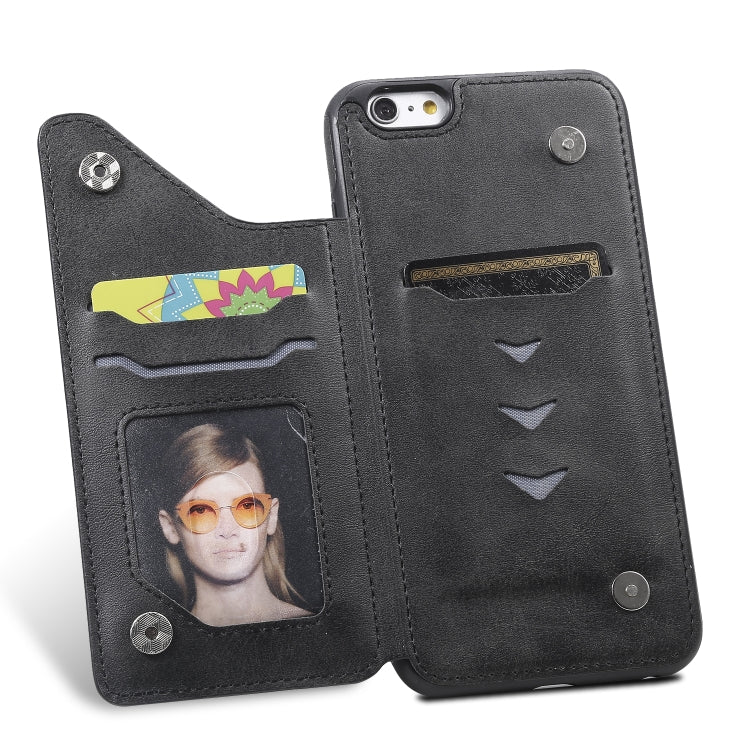 For iPhone 6 Plus Shockproof Calf Texture Protective Case with Holder & Card Slots & Frame