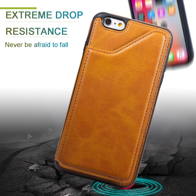 For iPhone 6 Plus Shockproof Calf Texture Protective Case with Holder & Card Slots & Frame