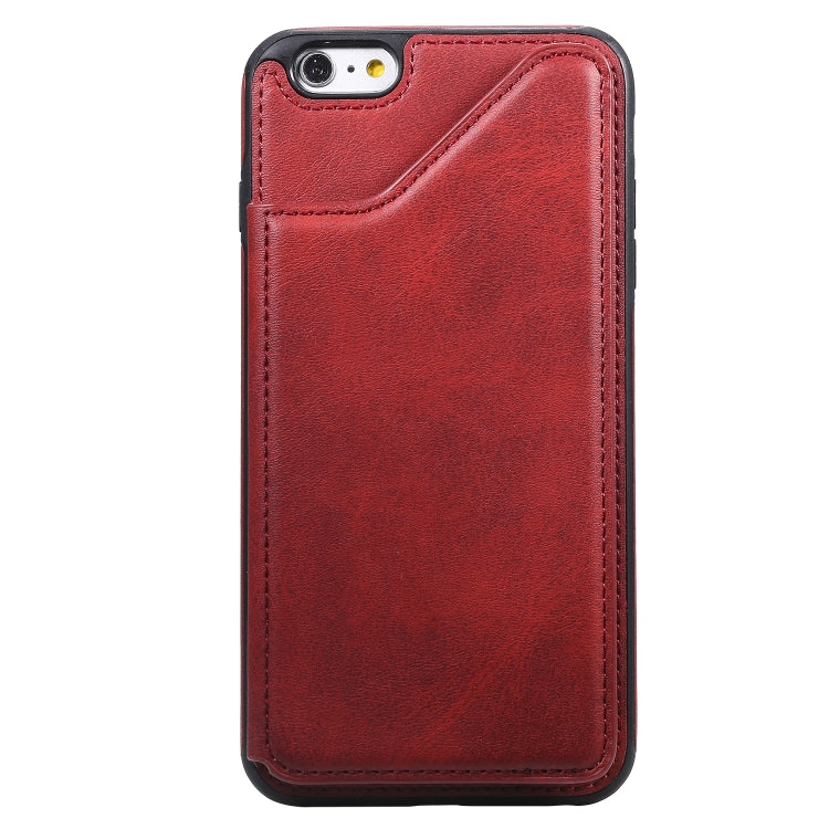 For iPhone 6 Plus Shockproof Calf Texture Protective Case with Holder & Card Slots & Frame