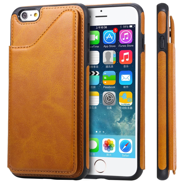 For iPhone 6 Plus Shockproof Calf Texture Protective Case with Holder & Card Slots & Frame