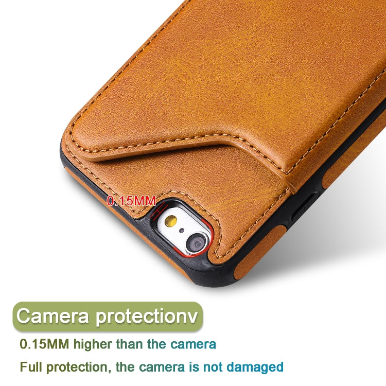 For iPhone 6 Plus Shockproof Calf Texture Protective Case with Holder & Card Slots & Frame