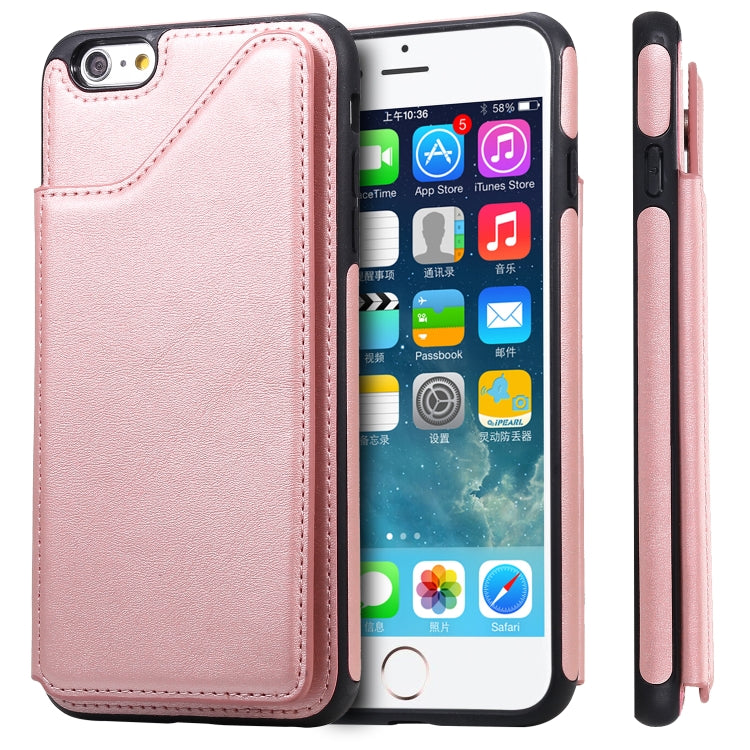 For iPhone 6 Plus Shockproof Calf Texture Protective Case with Holder & Card Slots & Frame