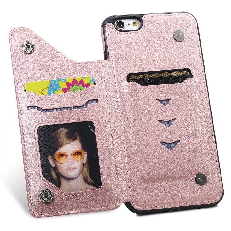 For iPhone 6 Plus Shockproof Calf Texture Protective Case with Holder & Card Slots & Frame