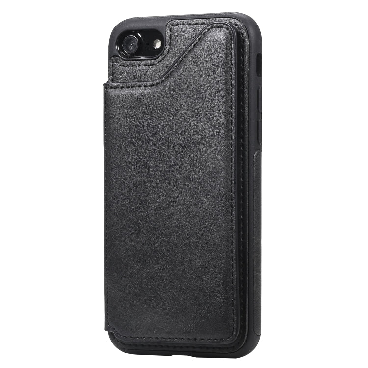 For iPhone 7 / 8 Shockproof Calf Texture Protective Case with Holder & Card Slots & Frame
