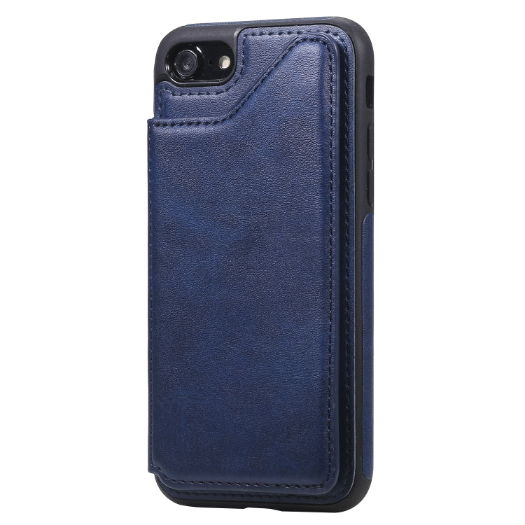 For iPhone 7 / 8 Shockproof Calf Texture Protective Case with Holder & Card Slots & Frame