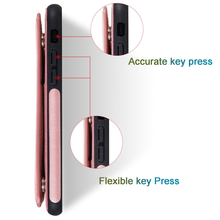 For iPhone 7 / 8 Shockproof Calf Texture Protective Case with Holder & Card Slots & Frame