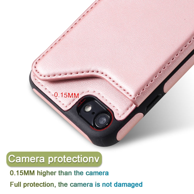 For iPhone 7 / 8 Shockproof Calf Texture Protective Case with Holder & Card Slots & Frame