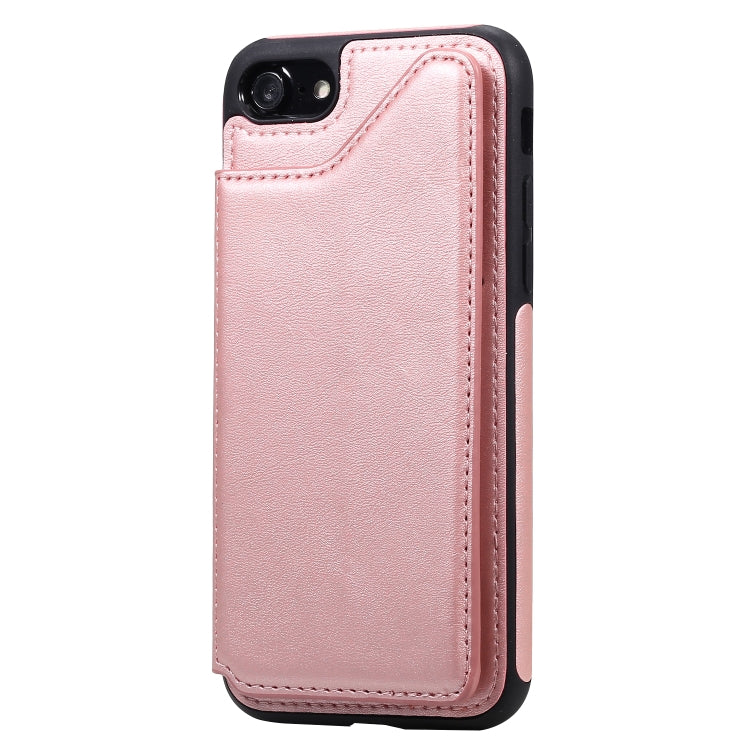 For iPhone 7 / 8 Shockproof Calf Texture Protective Case with Holder & Card Slots & Frame
