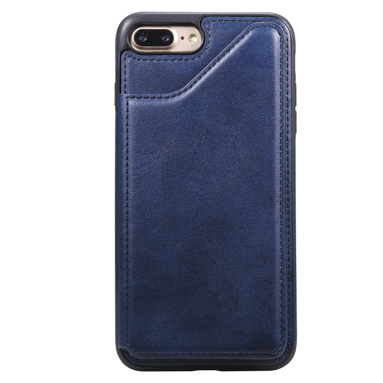 For iPhone 7 Plus / 8 Plus Shockproof Calf Texture Protective Case with Holder & Card Slots & Frame