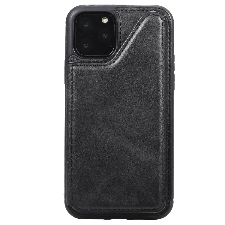 For iPhone 11 Pro Shockproof Calf Texture Protective Case with Holder & Card Slots & Frame