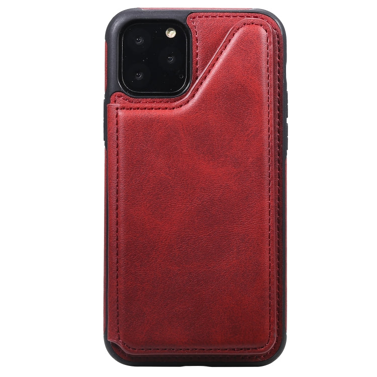 For iPhone 11 Pro Shockproof Calf Texture Protective Case with Holder & Card Slots & Frame