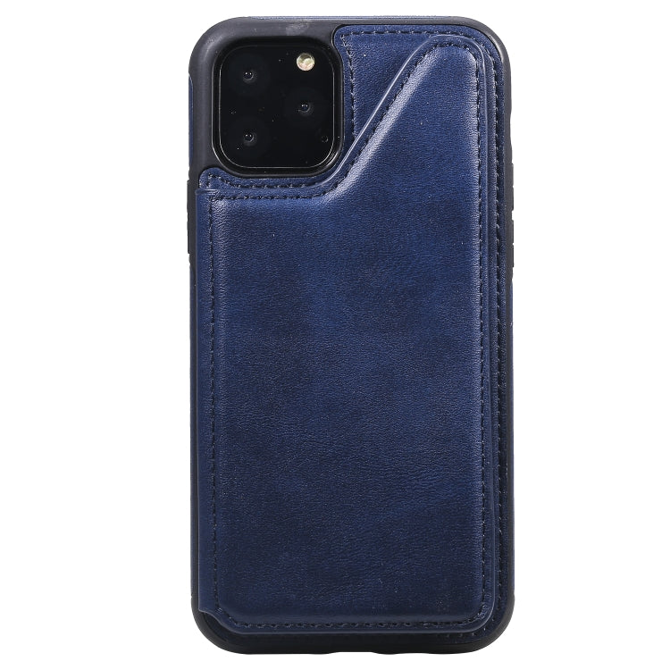 For iPhone 11 Pro Shockproof Calf Texture Protective Case with Holder & Card Slots & Frame