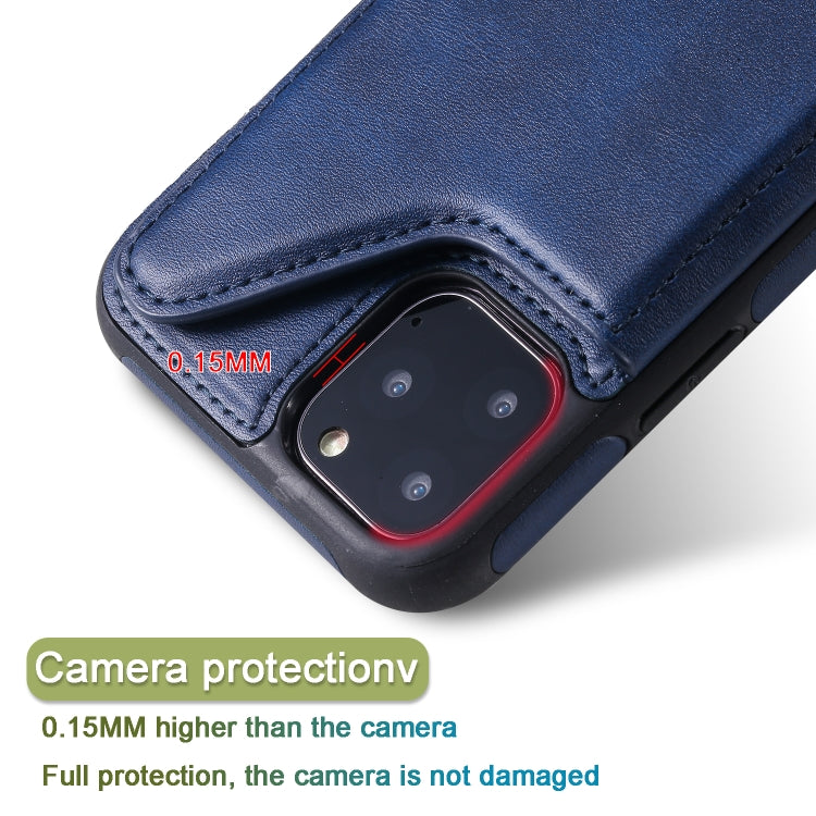For iPhone 11 Pro Shockproof Calf Texture Protective Case with Holder & Card Slots & Frame