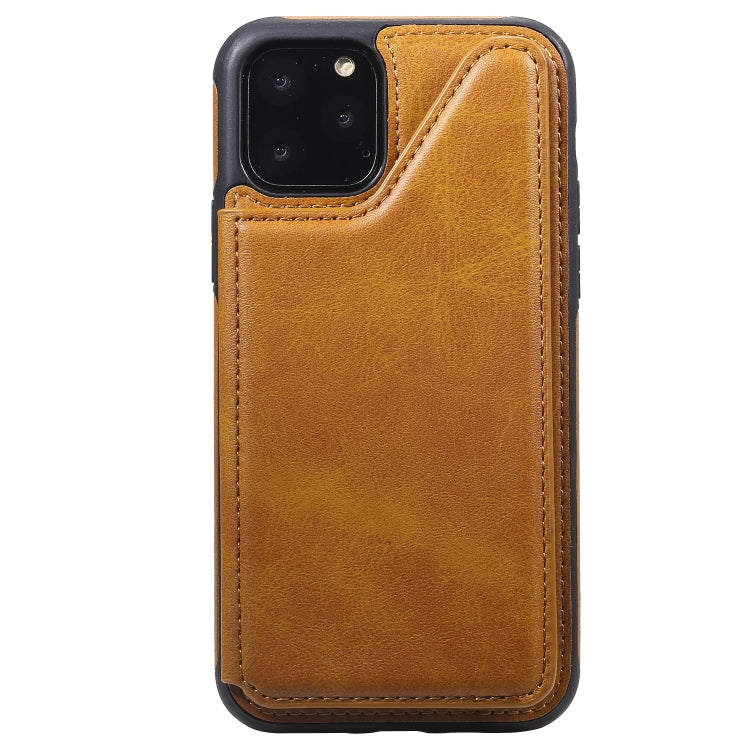 For iPhone 11 Pro Shockproof Calf Texture Protective Case with Holder & Card Slots & Frame