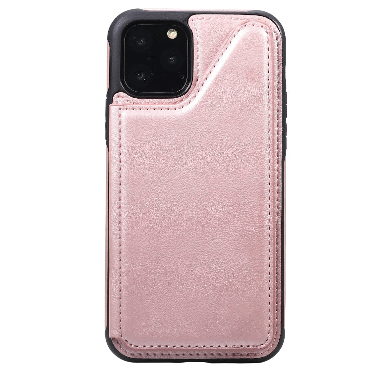 For iPhone 11 Pro Shockproof Calf Texture Protective Case with Holder & Card Slots & Frame