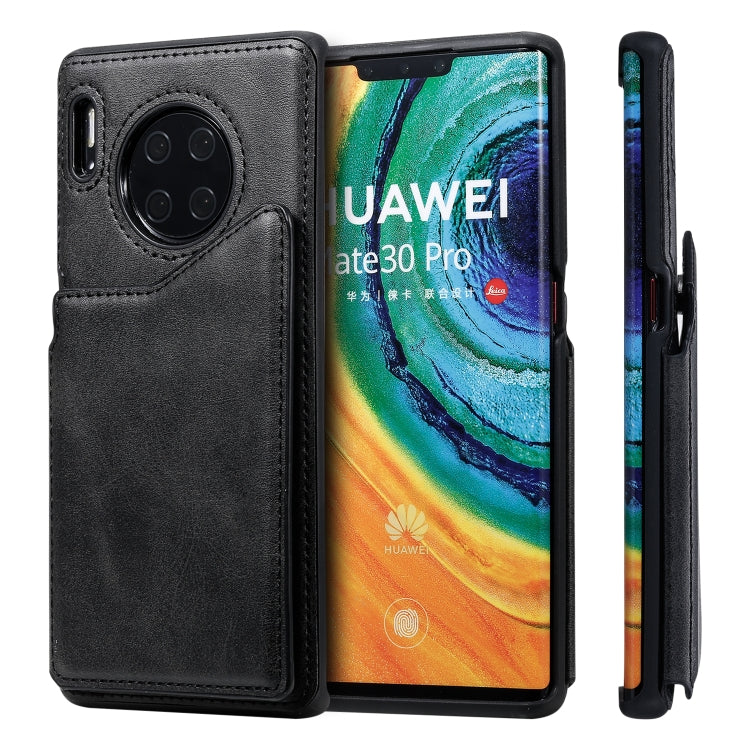For Huawei Mate 30 Pro Shockproof Calf Texture Protective Case with Holder & Card Slots & Frame