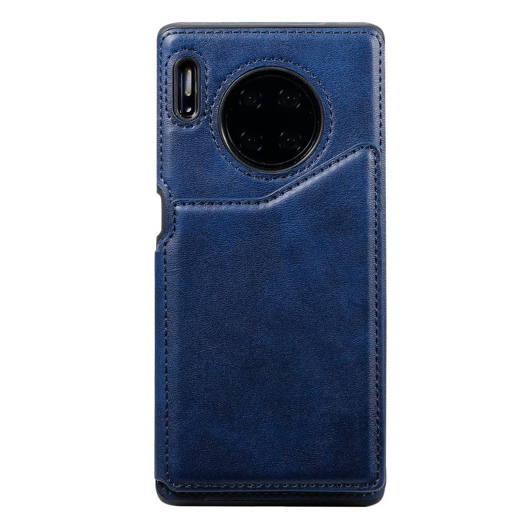 For Huawei Mate 30 Pro Shockproof Calf Texture Protective Case with Holder & Card Slots & Frame
