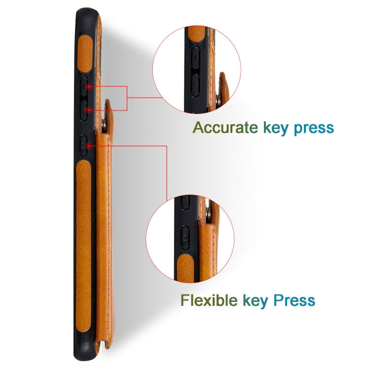 For Huawei Mate 30 Shockproof Calf Texture Protective Case with Holder & Card Slots & Frame