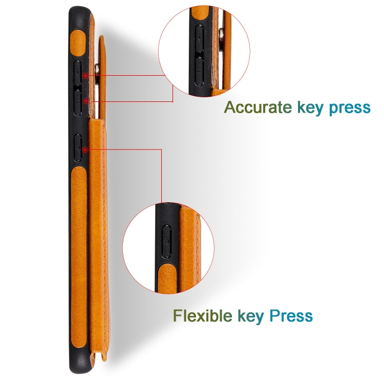 For Galaxy A50 Shockproof Calf Texture Protective Case with Holder & Card Slots & Frame