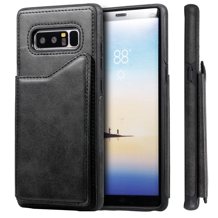 For Galaxy Note 8 Shockproof Calf Texture Protective Case with Holder & Card Slots & Frame