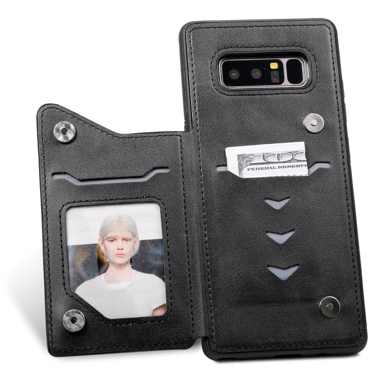 For Galaxy Note 8 Shockproof Calf Texture Protective Case with Holder & Card Slots & Frame