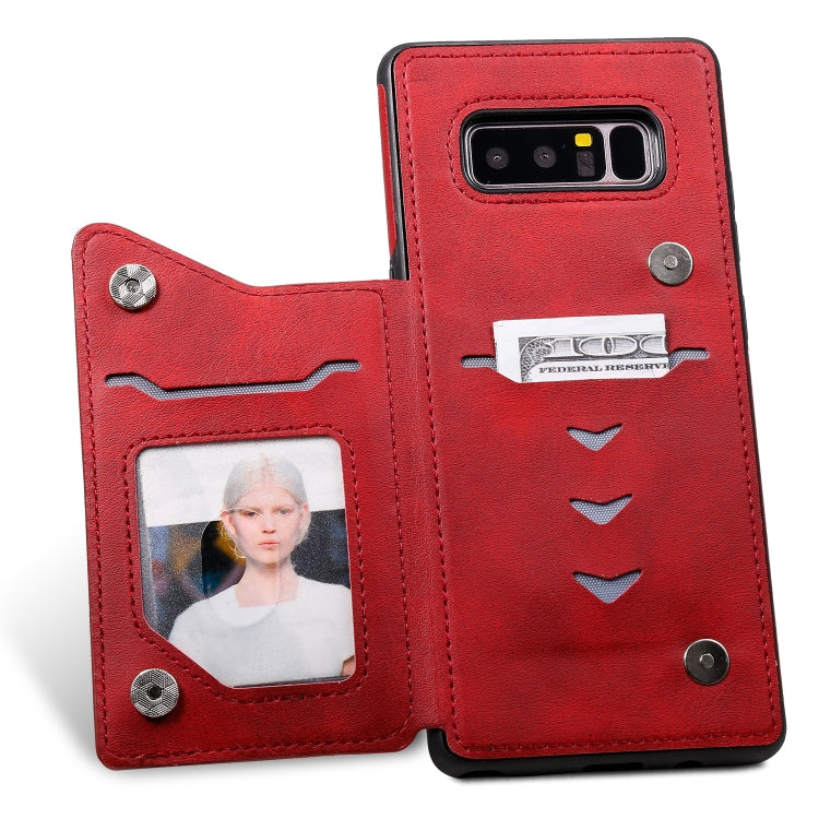 For Galaxy Note 8 Shockproof Calf Texture Protective Case with Holder & Card Slots & Frame