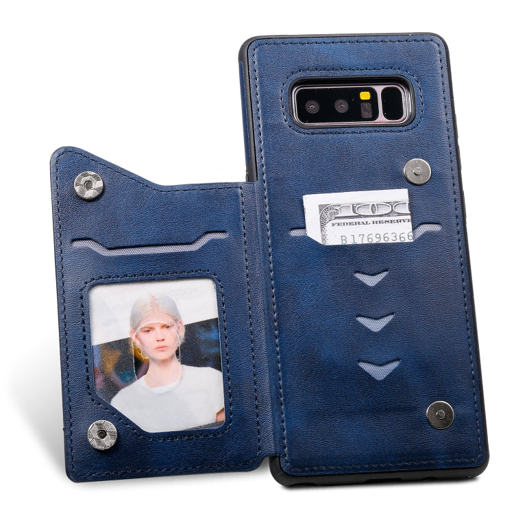 For Galaxy Note 8 Shockproof Calf Texture Protective Case with Holder & Card Slots & Frame