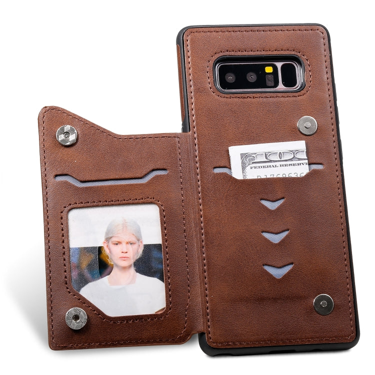 For Galaxy Note 8 Shockproof Calf Texture Protective Case with Holder & Card Slots & Frame