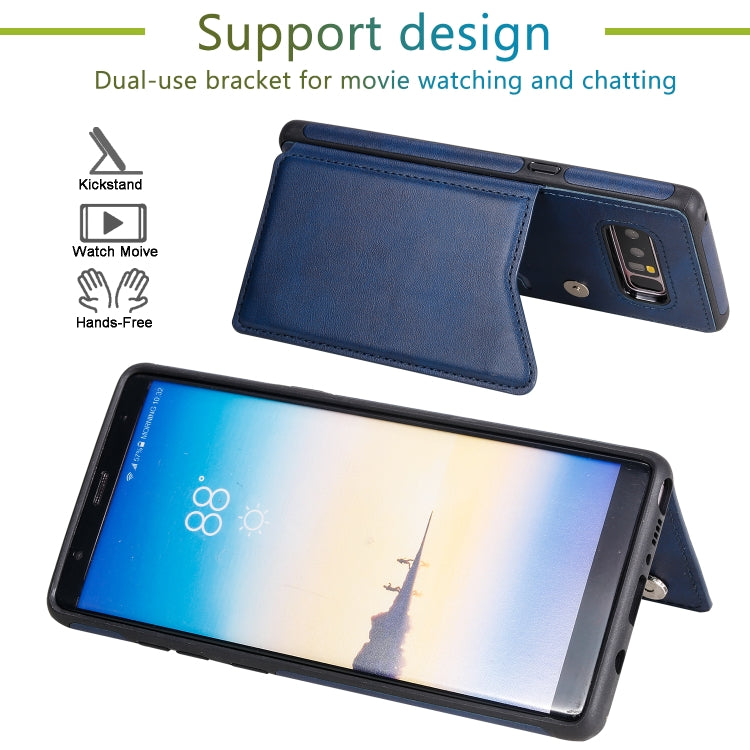 For Galaxy Note 8 Shockproof Calf Texture Protective Case with Holder & Card Slots & Frame