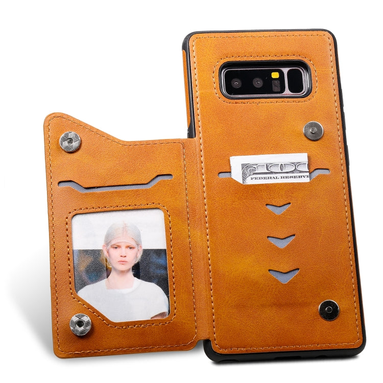 For Galaxy Note 8 Shockproof Calf Texture Protective Case with Holder & Card Slots & Frame