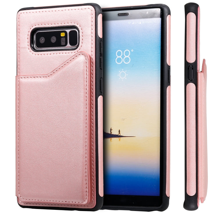 For Galaxy Note 8 Shockproof Calf Texture Protective Case with Holder & Card Slots & Frame