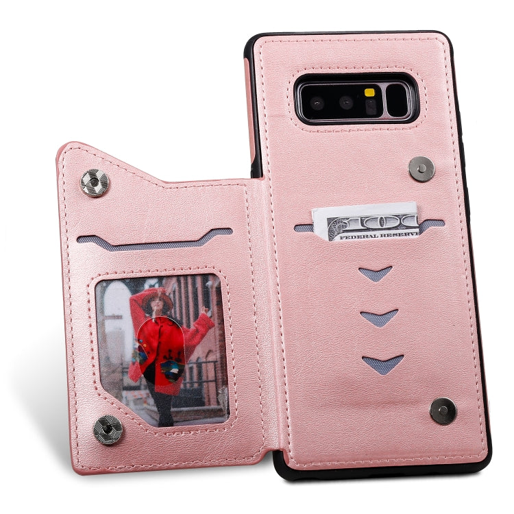 For Galaxy Note 8 Shockproof Calf Texture Protective Case with Holder & Card Slots & Frame