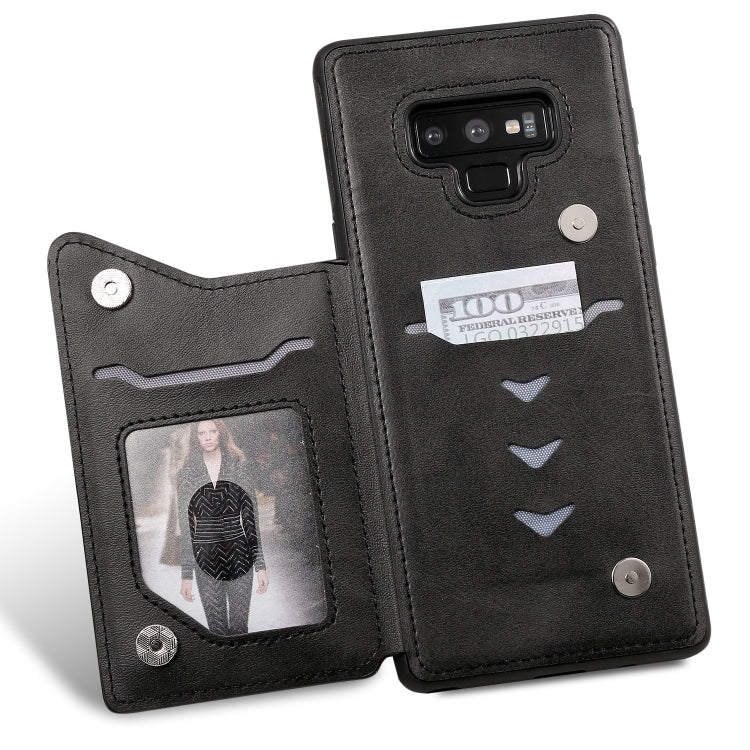 For Galaxy Note 9 Shockproof Calf Texture Protective Case with Holder & Card Slots & Frame