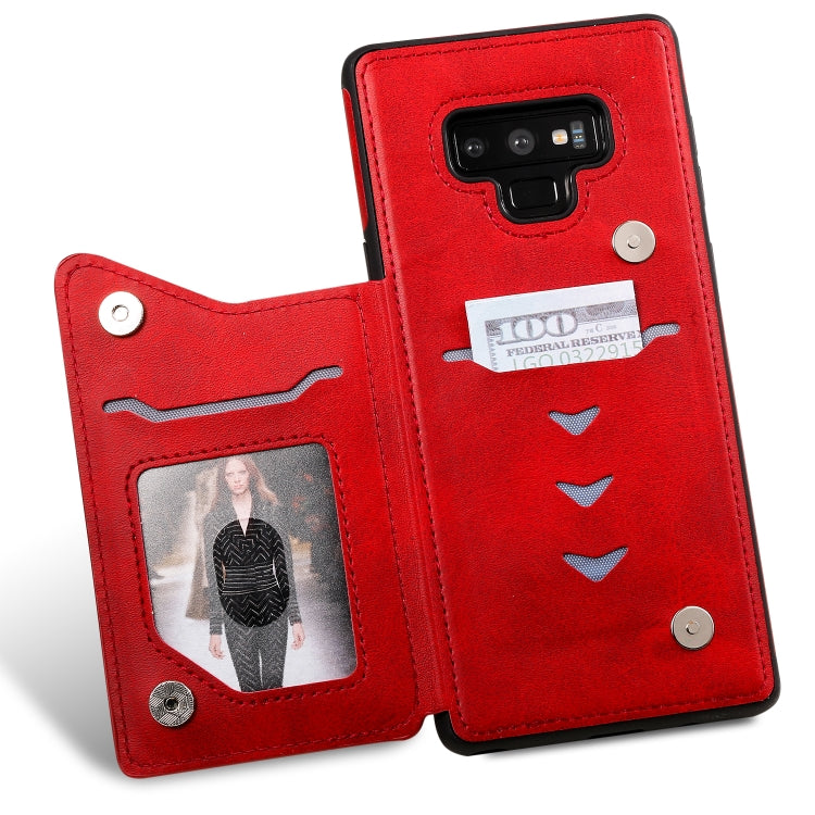 For Galaxy Note 9 Shockproof Calf Texture Protective Case with Holder & Card Slots & Frame