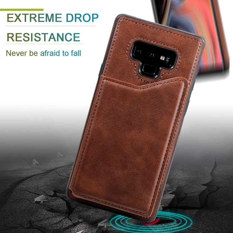 For Galaxy Note 9 Shockproof Calf Texture Protective Case with Holder & Card Slots & Frame
