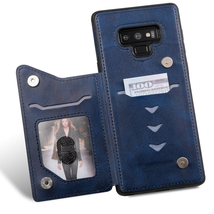 For Galaxy Note 9 Shockproof Calf Texture Protective Case with Holder & Card Slots & Frame