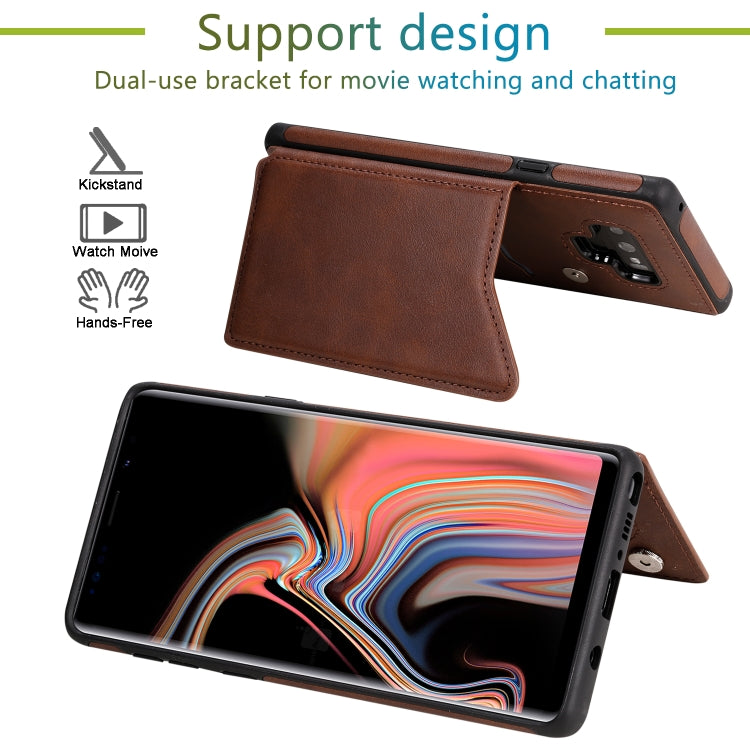 For Galaxy Note 9 Shockproof Calf Texture Protective Case with Holder & Card Slots & Frame