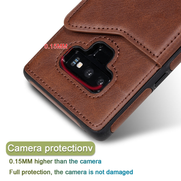 For Galaxy Note 9 Shockproof Calf Texture Protective Case with Holder & Card Slots & Frame