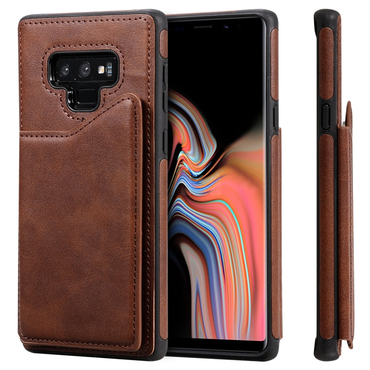 For Galaxy Note 9 Shockproof Calf Texture Protective Case with Holder & Card Slots & Frame