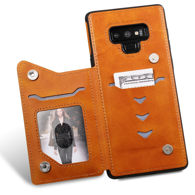 For Galaxy Note 9 Shockproof Calf Texture Protective Case with Holder & Card Slots & Frame