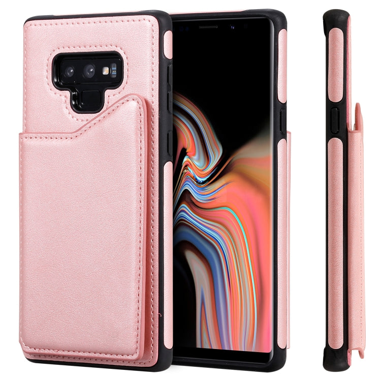 For Galaxy Note 9 Shockproof Calf Texture Protective Case with Holder & Card Slots & Frame
