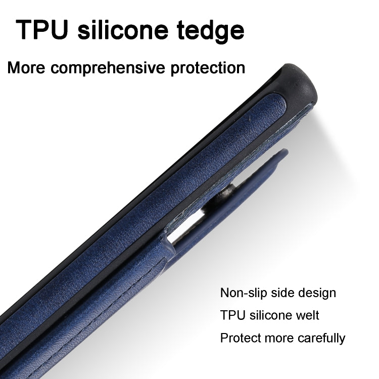 For Galaxy Note 10+ Shockproof Calf Texture Protective Case with Holder & Card Slots & Frame