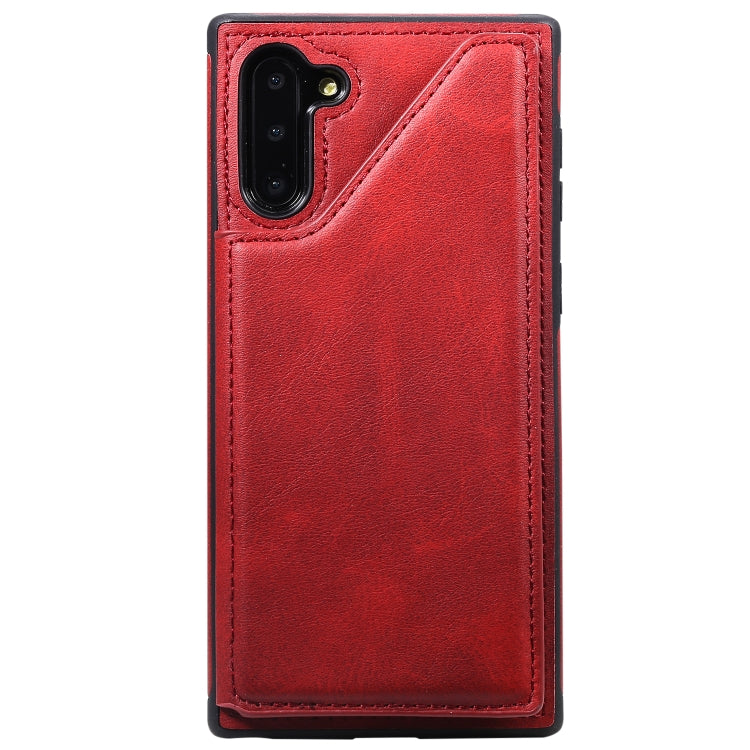 For Galaxy Note 10 Shockproof Calf Texture Protective Case with Holder & Card Slots & Frame