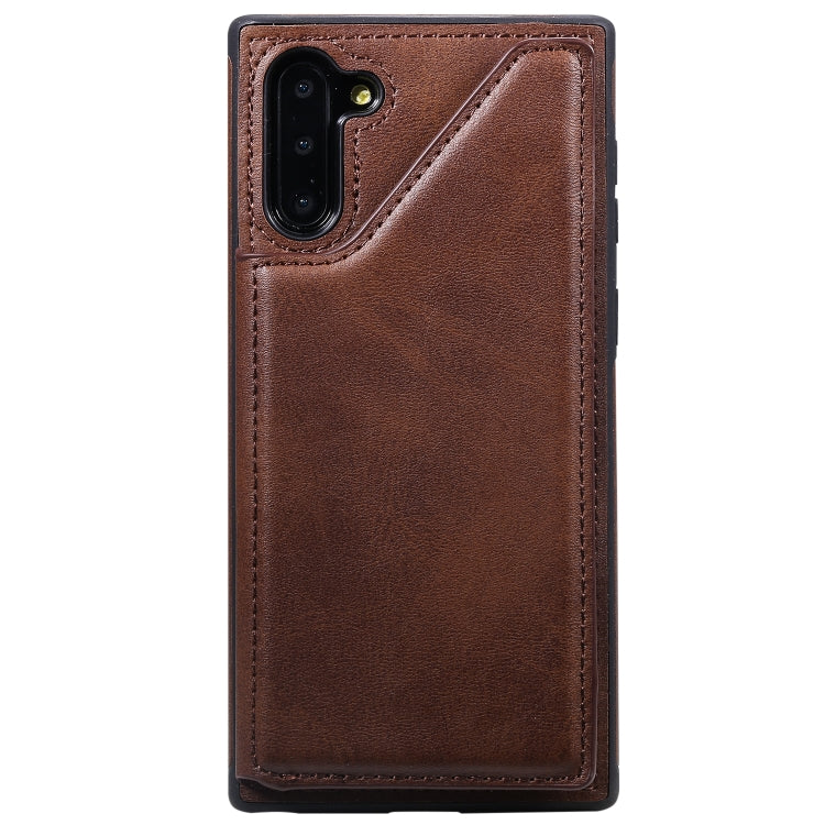 For Galaxy Note 10 Shockproof Calf Texture Protective Case with Holder & Card Slots & Frame