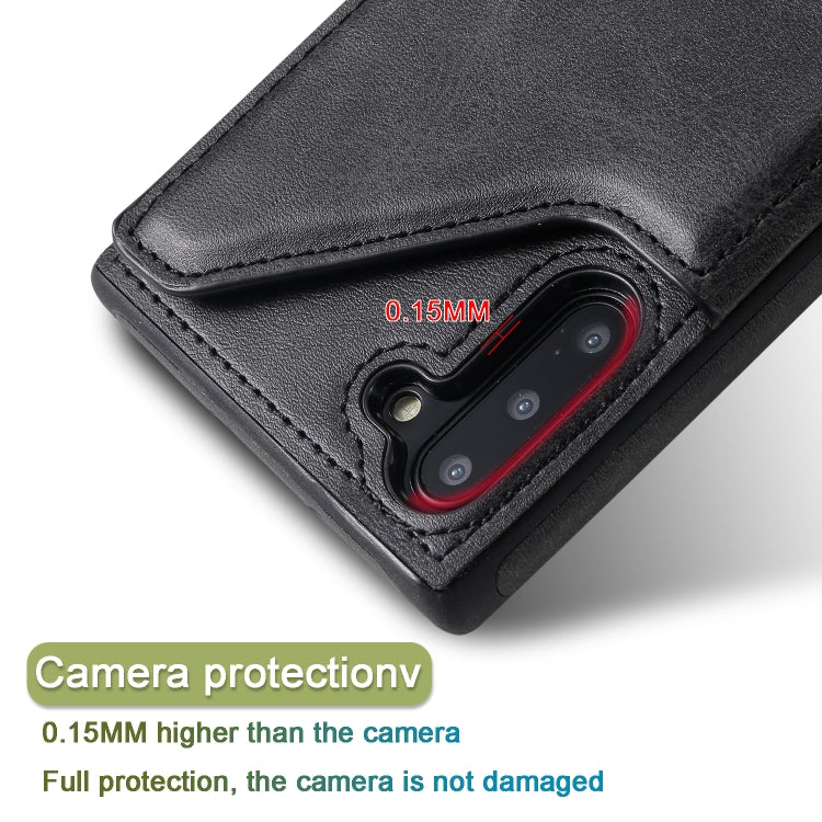 For Galaxy Note 10 Shockproof Calf Texture Protective Case with Holder & Card Slots & Frame